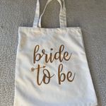 “Bride to be” Canvas Tote Bag Bridal Wedding Bachelorette Beach White Photo 0