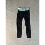 Lululemon  Inspire Mesh Black midrise cropped Legging Floral band waist womens 4‎ Photo 2