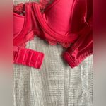 Ambrielle Floral Lace & Beaded Bra Red 34C Size undefined Photo 4