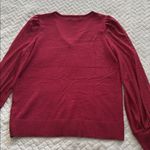 Absolutely Famous Women's Sweater with Sheer Textured Puffy Sleeves V-neck M Photo 7