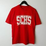 90s Vintage SCHS T Shirt Single Stitch High School Graphic Tee Red Large L Logo Photo 9