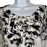 White House | Black Market WHITE HOUSE BLACK MARKET Floral Print Rhinestone Snaps 3/4" Sleeve Cardigan M Photo 2