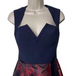 Black Halo EVE navy and red hi low bottom black tie event gown sz 2 Photo 5