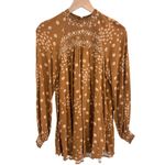 Free People  Flowers in Her Hair Smocked Long Sleeve Tunic Boho Mini Dress XS Photo 2