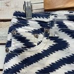 No Boundaries Vintage  Aztec Geometric Cutoff Shorts Blue White Lace Trim Sz 13 Photo 4