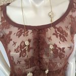 RicRac Lace ruffle sheer front top Size M Photo 2