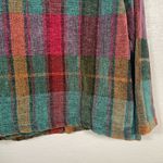 Chico's  Women 3 L Blue Red Orange Plaid Chenille Woven Jacket Zip Front Pockets Photo 7