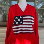 BONITEE Red American Flag Sweater V Photo 0