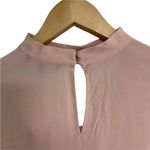 Sanctuary NWOT Choker V Neck Blouse Short Sleeve Light Pink Polyester SZ Small Photo 6