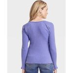 Knox Rose Ribbed Knit Top Size XL Scoop Neck Long Sleeve Washed Purple Photo 1
