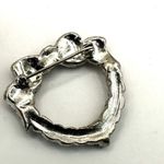 Silver tone rhinestone bow brooch Photo 3