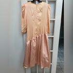 Vintage Pantagis 80s Ombre Peach Pink Bow Satin Party Prom Gown Dress Size 12 Photo 6