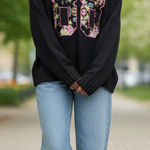 Wildfox  White Label Black 88 Sweater with Floral Design Small S Photo 0