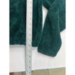 Topshop  Green Fuzzy Sherpa Hoodie‎ Crop Pullover Drawstring Sweatshirt US 4 Photo 4