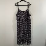 Torrid  Women Black & White Pattern Midi Super Soft Tiered Dress Size 6 Photo 5
