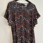 CAbi  Muse Blue Red Floral Dress Small Ditsy Flutter Sleeve Preppy Twee Academia Photo 2