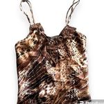 secret treasures Y2K animal print tank top cami size small satin retro early 2000’s ties up sexy  Photo 0
