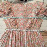 Horror Vacui Dorothy Ruffled Floral Cotton Poplin Midi Dress Size Medium Photo 8