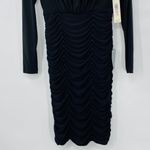 Eliza J  Ruched Long Sleeve Stretch Jersey Dress In Black Size 2 New With Tags Photo 7