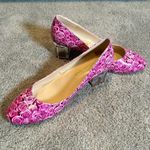 Reindee Lusion Pink Roses Transparent Block Mid Heel Round Toe Size 9.5 NEW Photo 8