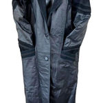 Vintage Greg Bell Leather 80’s Matrix Black Paisley Patchwork Long Trench Coat Size L Photo 0