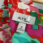Alyx Size 10 Abstract Watercolor Floral Formal High Neck Modest Mini Dress Tank Red Photo 4