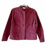 LL Bean Maroon Cotton‎ Jacket Size Medium Petite Purple Photo 0