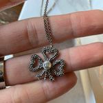 Gucci SALE🔥Authentic  925 silver Clover heart bow logo pendant and necklace Photo 4