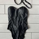 Leather Bodysuit Bunny/Mouse Costume Medium 0232 Black Photo 0