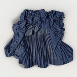 Rokh Navy Pleated Sheer Tight Skirt Women's Size 38 Fashion Dress Blue Photo 9