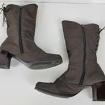 Vintage Toe Warmers Canada T03639 Winter Boots Sz 9 Brown Nylon Side Zip Lace Up Photo 11