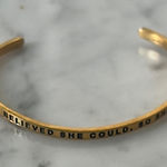 MantraBand  Gold “She Believed She Could So She Did” Bracelet Photo 0