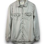 California Moonrise Faded Wash Gray Pearl Snap Shirt Long Sleeve Size Large Photo 0