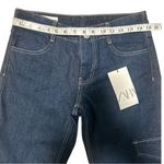 ZARA Women’s Dark Wash Straight Leg Jeans Size 2 / 34 | Cargo Pocket Detail Photo 6