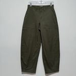 Lands' End  Chino High Rise Barrel Leg Utility Ankle Pants in Forest Moss Green 2 Photo 3