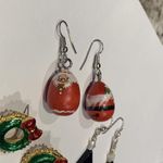 Lot Of 5 Costume Earrings Pierced Christmas Holiday Snowman Santa Wreath Etc Photo 5