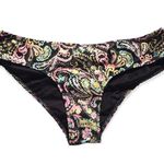 🔃Neon Paisley Print Brazilian Bikini Bottom Black Size M Photo 1