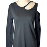 LNA Shirt Women XS Gray Cotton Cut Out Neckline Lightweight Tee Punk Athleisure Photo 0