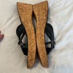 Italian Shoemakers sz 10 black with tan wedge sandals GUC No box Photo 5