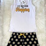 Charlotte Russe  Yellow and White Floral Tank Top and Plush Shorts Pajama Set Photo 0