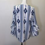 Fashion Express white native print ruffle flare sleeves v Photo 4