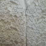 Maggy L Ivory Lace Overlay Dress Size 14 Short Sleeve Lined Cocktail Dress White Photo 2
