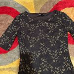 Forever 21 Vintage y2k Short Sleeve Lace Metallic Black Gold Dress Size Small Photo 2