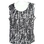 Jones Studio Black & White Pleated Pattern Tank Top Blouse Photo 0