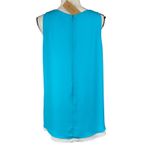 Cremieux Large Tunic Top Sleeveless Lined Rear Zipper Keyhole Neck Lightweight Blue Photo 3