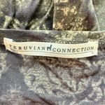 Peruvian Connection  Brown Floral Button Front Long Sleeve Pima Modal Dress Sz M Photo 3