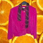 Leslie Fay  Pink Covered Button Blouse with Scarf‎ Size 10 Photo 1