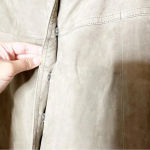 Joie  Soft 100% Suede Goat Leather Mylon Brown A-Line Skirt Boho‎ Size Small Photo 4