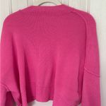 Free People Vibrant Pink Crew Neck Sweater Photo 5