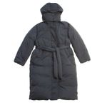 Everlane NWT The Duvet Puffer in Black Belted Hooded Oversized Midi Coat M Photo 1